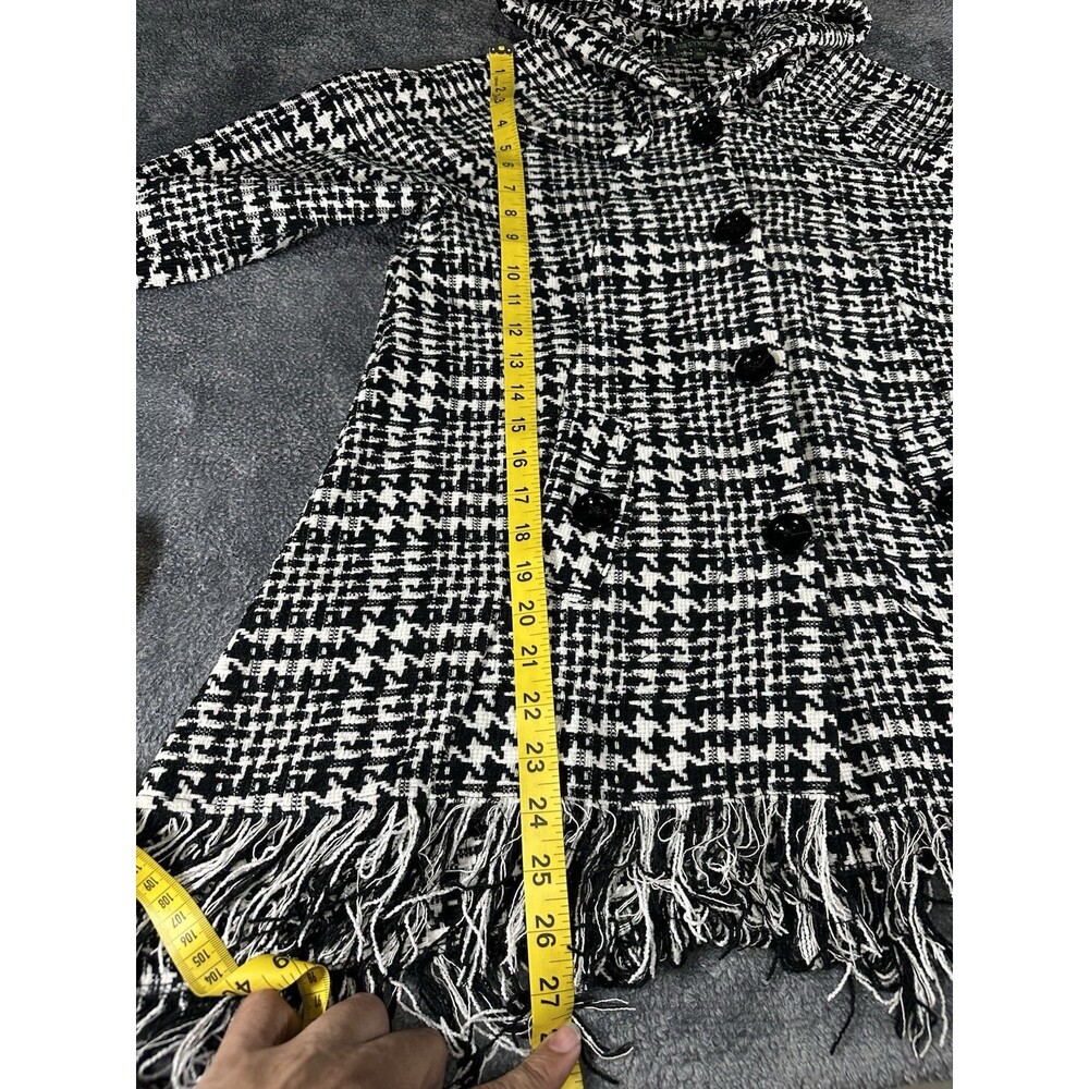For Cynthia Houndstooth Fringe Jacket Size S - Picture 6 of 16